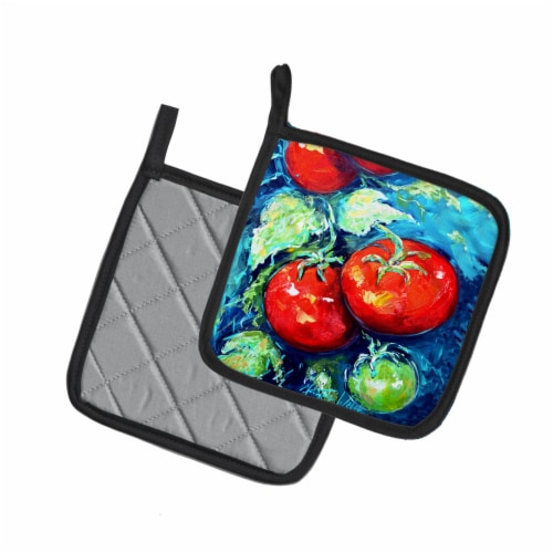 Carolines Treasures MW1148PTHD Vegetables - Tomatoes on the vine Pair of Pot Ho Perspective: back