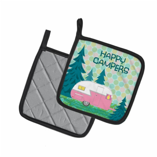 Carolines Treasures  VHA3004PTHD Happy Campers Glamping Trailer Pair of Pot Hold Perspective: back