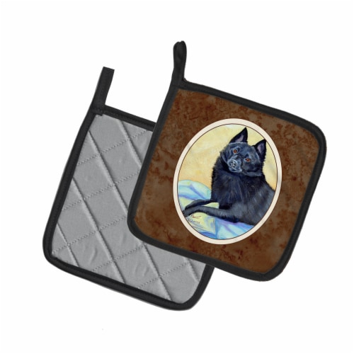 Carolines Treasures 7152PTHD Schipperke Sweet Dreams Pair of Pot Holders Perspective: back