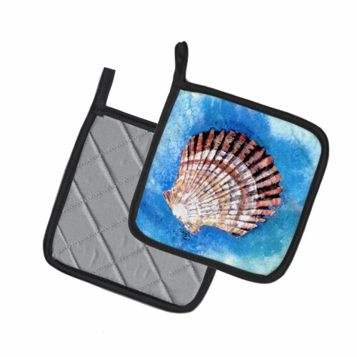 Carolines Treasures 8008PTHD Scallop Sea Shell Pair of Pot Holders Perspective: back