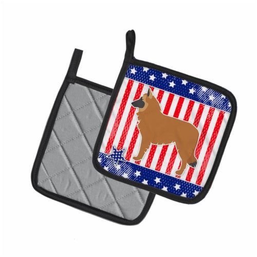 Carolines Treasures BB3361PTHD USA Patriotic Belgian Shepherd Pair of Pot Holde Perspective: back
