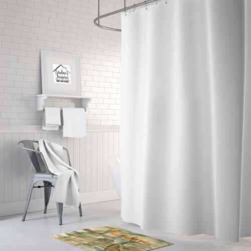 Pelicans on their perch Abstract Machine Washable Memory Foam Mat Perspective: back