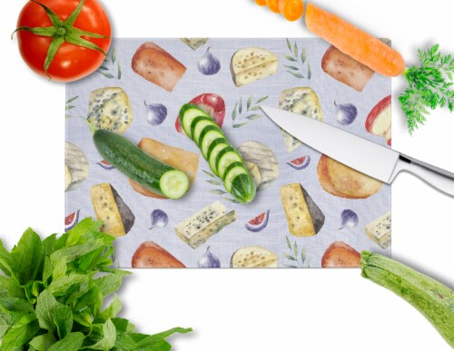 Carolines Treasures BB5198LCB Assortment of Cheeses Glass Cutting Board Large Perspective: back