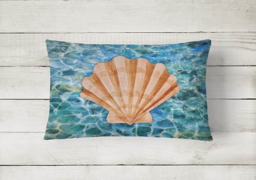 Carolines Treasures  BB5367PW1216 Scallop Shell and Water Canvas Fabric Decorati Perspective: back