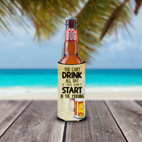 Start Drinking in the Morning Beer Ultra Hugger for slim cans Perspective: back