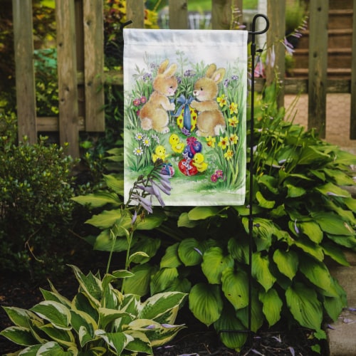 Carolines Treasures  APH0685GF Brown Easter Bunnies with Eggs Flag Garden Size Perspective: back