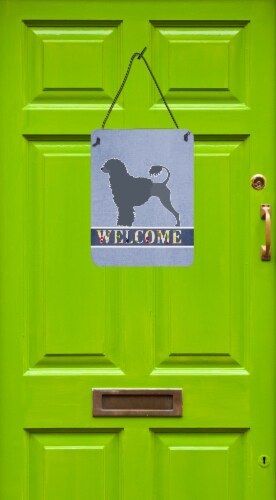 Carolines Treasures  BB5572DS1216 Portuguese Water Dog Welcome Wall or Door Hang Perspective: back