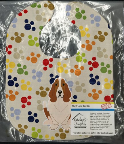 Carolines Treasures BB5850BIB Pawprints Basset Hound Baby Bib Perspective: back