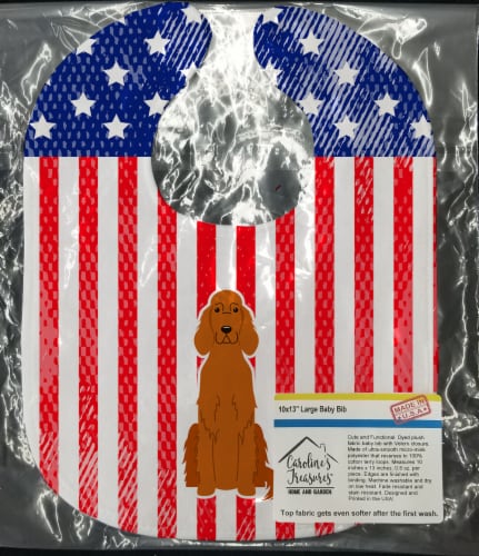 Carolines Treasures BB3059BIB Patriotic USA Irish Setter Baby Bib Perspective: back