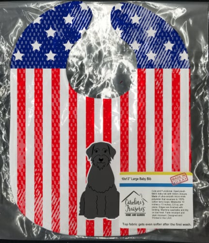 Carolines Treasures BB3061BIB Patriotic USA Giant Schnauzer Baby Bib Perspective: back