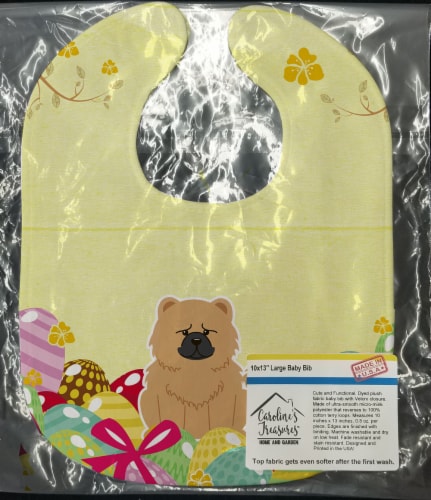 Carolines Treasures BB6144BIB Easter Eggs Chow Chow Cream Baby Bib Perspective: back
