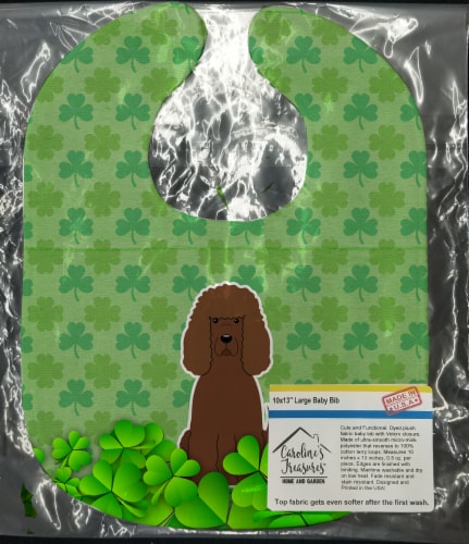 Carolines Treasures BB6204BIB Irish Water Spaniel Shamrocks Baby Bib Perspective: back