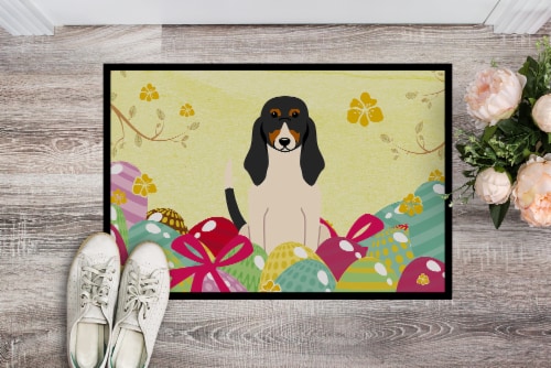 Carolines Treasures  BB6044MAT Easter Eggs Swiss Hound Indoor or Outdoor Mat 18x Perspective: back