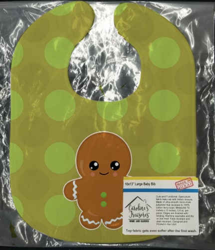 Carolines Treasures BB6816BIB Christmas Gingerbread Man Baby Bib Perspective: back