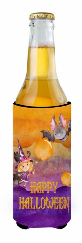 Halloween Little Witch and Bat Ultra Hugger for slim cans Perspective: back