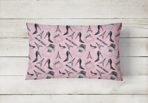 Watercolor Fashion Diva Shoes and accessories Canvas Fabric Decorative Pillow Perspective: back