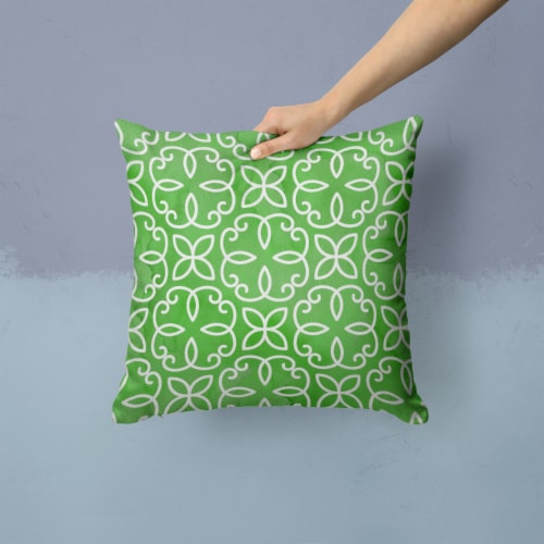 Watercolor Geometric Cirlce on Green Fabric Decorative Pillow Perspective: back