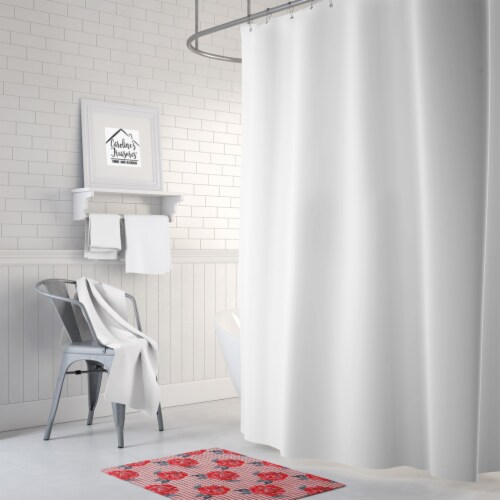 Watercolor Red Roses and Polkadots Machine Washable Memory Foam Mat Perspective: back