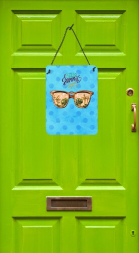 Beach Sunglasses Blue Polkadot Wall or Door Hanging Prints, Blue Perspective: back