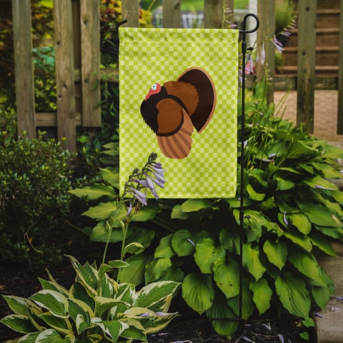 Carolines Treasures  BB7812GF Bronze Turkey Green Flag Garden Size Perspective: back
