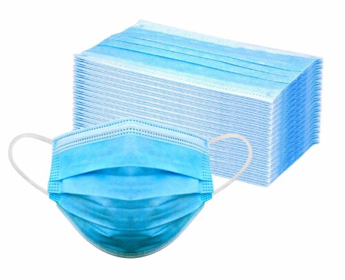 3 Layer Disposable Face Masks for Adults ( Pack of 50) Perspective: back