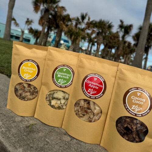 Organic All-Natural Snack | Dehydrated Coconut Snack | 2.7 oz Per Bag Perspective: back