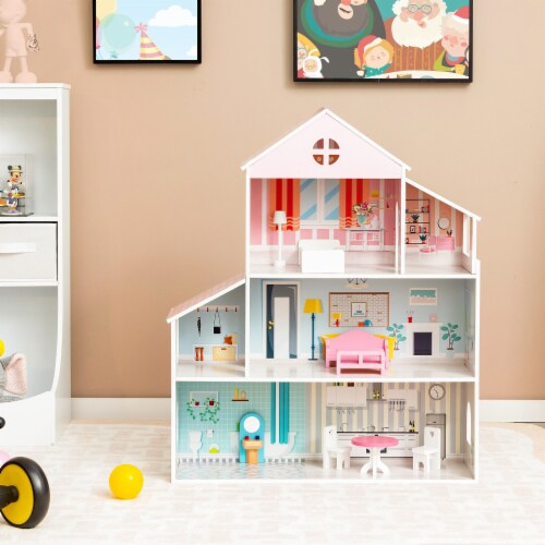 Slickblue 3 Tier Toddler Doll House with Furniture Gift for Age over 3 1 Unit Fry s Food Stores