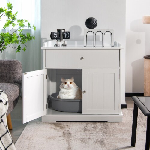Side table cat litter box discount
