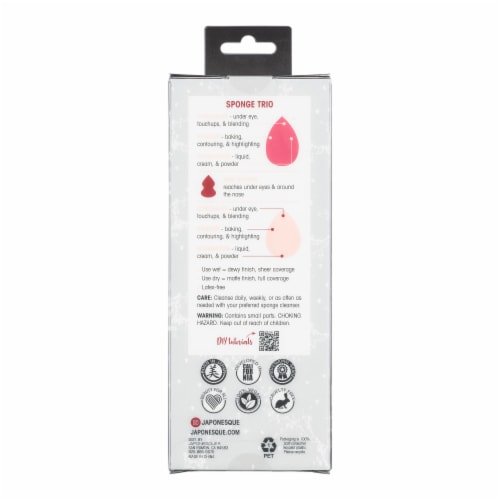 Japonesque® Perfect Complexion Pink Sponge Trio Perspective: back