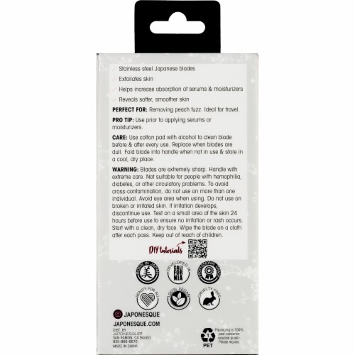 Japonesque® Foldable Dermaplaner Facial Razors Perspective: back