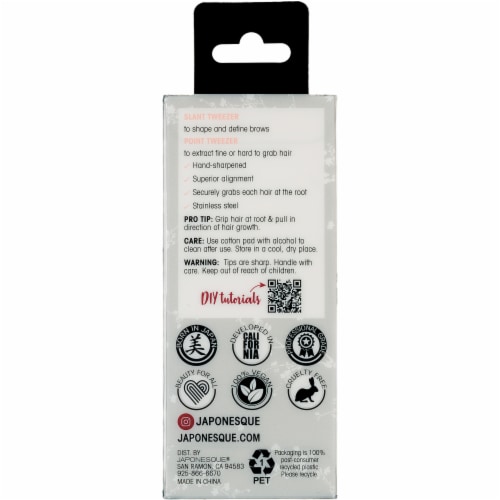 Japonesque® Slant & Point Tweezers Limited Edition Perspective: back
