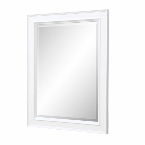 KBC Napa 28  Solid Wood Wall Mirror w/ Beveled Glass in White Perspective: back