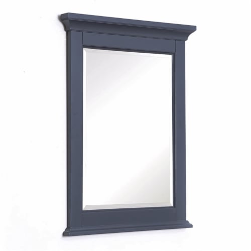 KBC Newport 24 Solid Wood Wall Mirror w/ Beveled Glass in Marine Gray Perspective: back