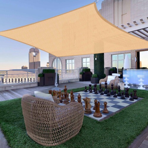 18x18 Ft 97 UV Block Square Sun Shade Sail HDPE Canopy Patio Park Garden 1 Foods Co
