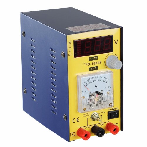 15V1A Precision Variable DC Power Supply Clip Cable Digital Adjustable Lab Grade Perspective: back