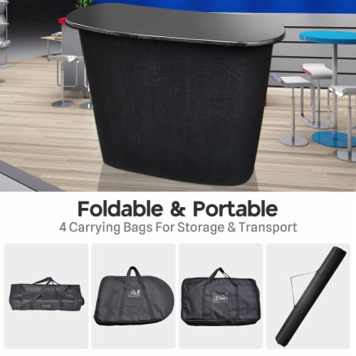 Pop Up Counter Portable Trade Show Display Podium Promotion Retail Speech Bag Stand Perspective: back