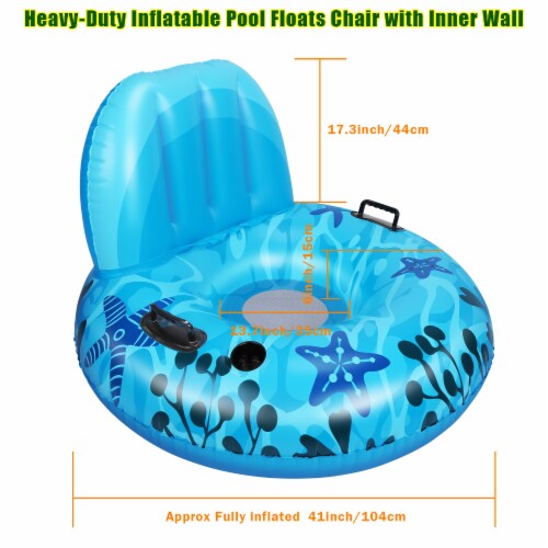 Inflatable Lounger Pool Float with a Rubber Handle Perspective: back