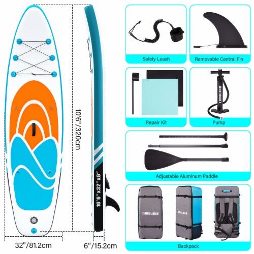 Inflatable Paddle Board Stand up Adults with Adjustable Paddle Perspective: back