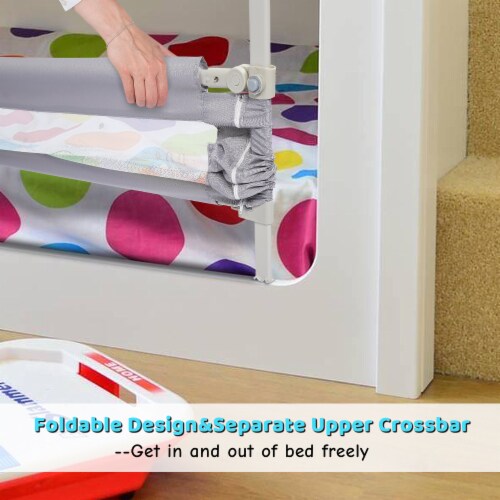 FITNATE Toddler Bed Rails, White Perspective: back