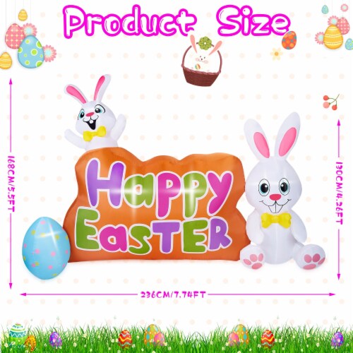 7.74 FT Easter Inflatable Bunny Outdoor Decorations with