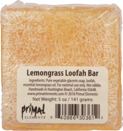 Primal Elements Lemongrass Loofah Bar Soap Perspective: back