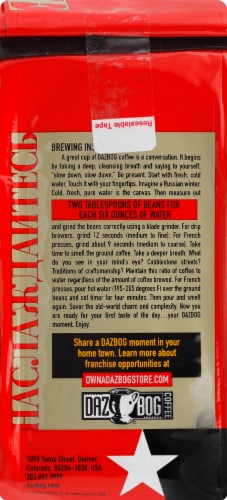 Dazbog® KO Blend Bold Dark Roast Organic Whole Bean Coffee Perspective: back