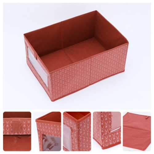 uxcell Collapsible Storage Basket Bedroom Living Room Organizer Perspective: back