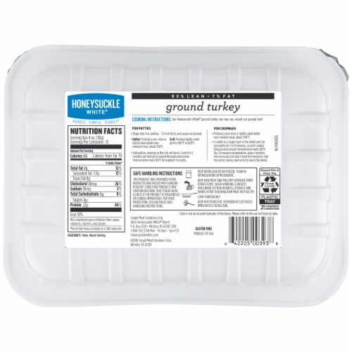 Honeysuckle White® 93% Lean Fat Ground Turkey Tray Perspective: back