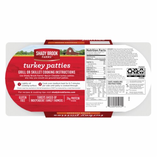 Shady Brook Farms® Bacon Cheddar Turkey Patties Perspective: back