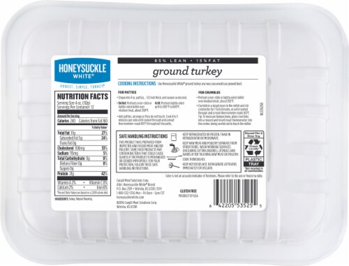 Honeysuckle White® 85% Lean Fat Ground Turkey Tray Perspective: back