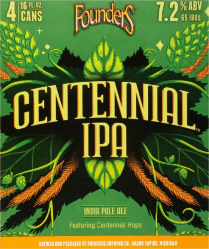 Founders Brewing® Centennial IPA Beer Perspective: back