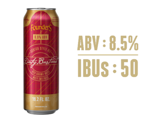 Founders Dirty Bastard Scotch Ale Craft Beer Can Perspective: back