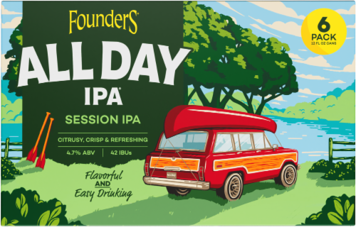 Founders All Day IPA Craft Beer Cans Perspective: back