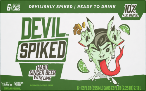 Devil Spiked Hard Ginger Beer with Lime Cans Perspective: back